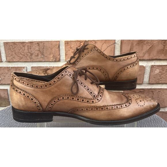 Men\'s To Boot New York Brown Leather Brogue Wingtip Made in Italy Shoes Size 10 main image 6